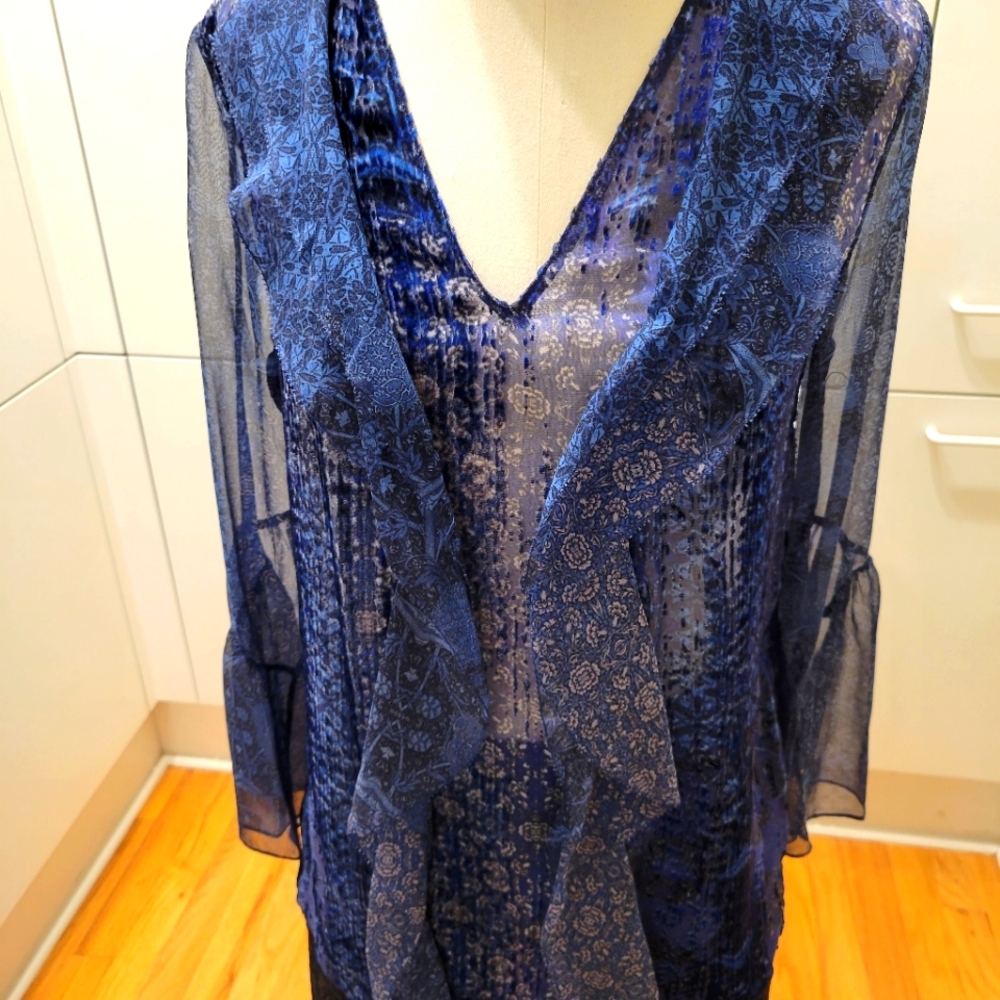 Sheer soft blue blouse